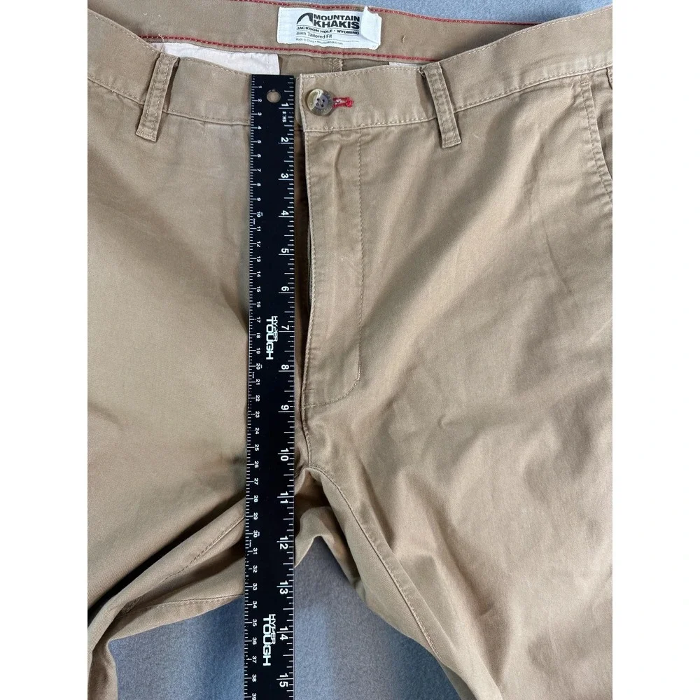Mountain Khakis Pants Mens 36x34 Beige Slim Tailored Fit Chino Stretch Casual